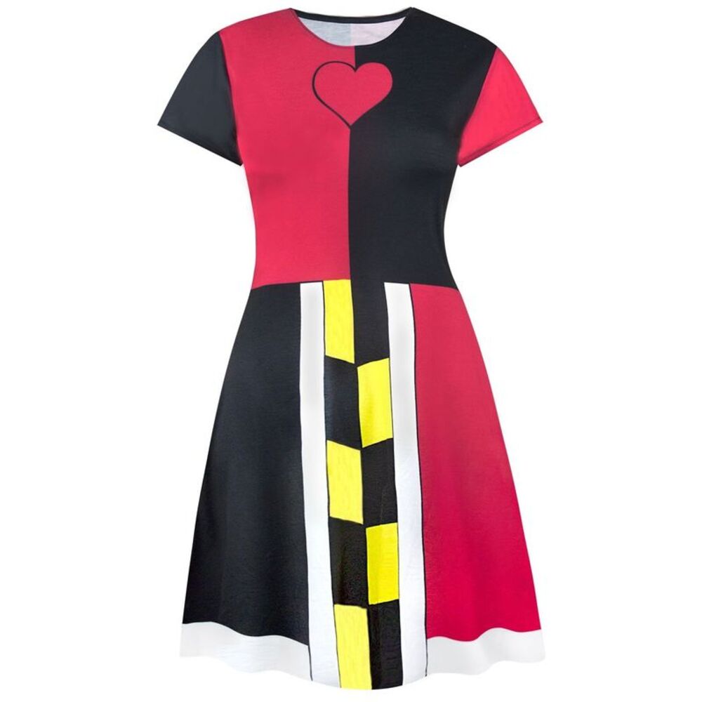 Alice in Wonderland Womens/Ladies Queen of Hearts Costume Dress / Red/Black